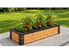 Тепла грядка Одинарна з рамою, сталь/модрина 186×70х30см 