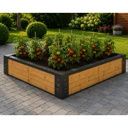 Тепла грядка Подвійна з рамою сталь/модрина 186×120х30см
