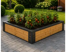 Тепла грядка Подвійна з рамою сталь/модрина 186×120х30см