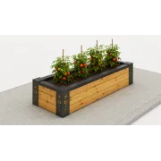 Тепла грядка Зменшена з рамою сталь/модрина 140×55х30 см Тепла грядка Зменшена з рамою сталь/модрина 140×55х30 см