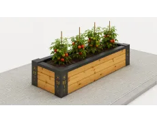 Тепла грядка Зменшена з рамою сталь/модрина 140×55х30 см