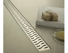 Трапи для  душу МСН з матовою решіткою та кромкою з нержавіючої сталі випуск DN40 монтажна висота 65 мм комбінований сифон (сухий + гідрозатвор)